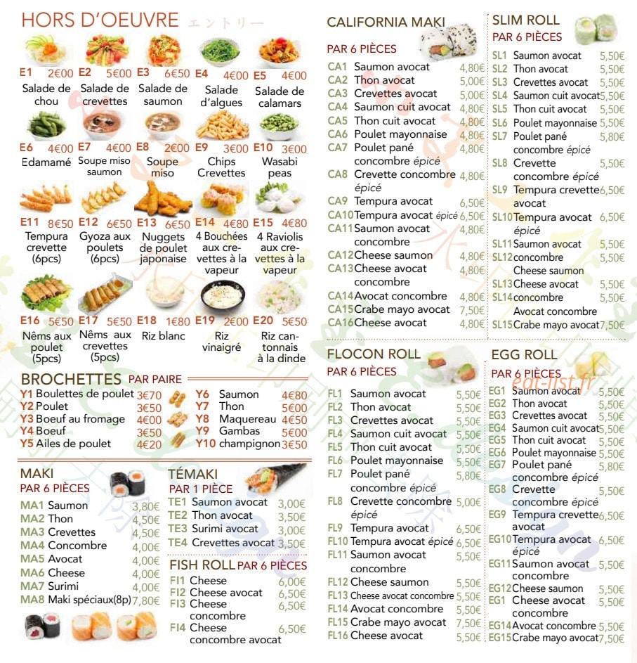 Sushi Huit — carte page 3