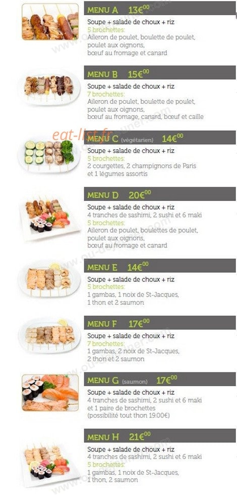 Sushi Kyo — carte page 2