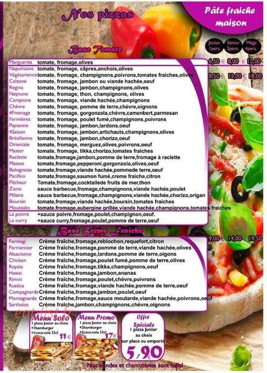 Ziano Food — carte page 1
