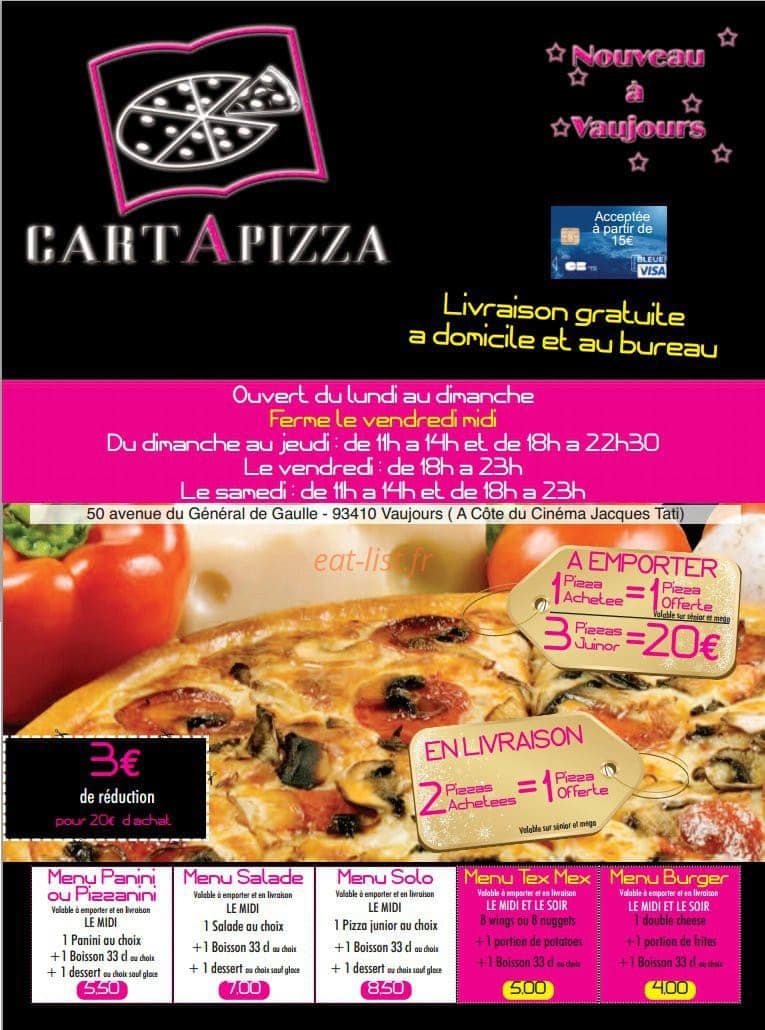 Carta'pizza — carte page 1