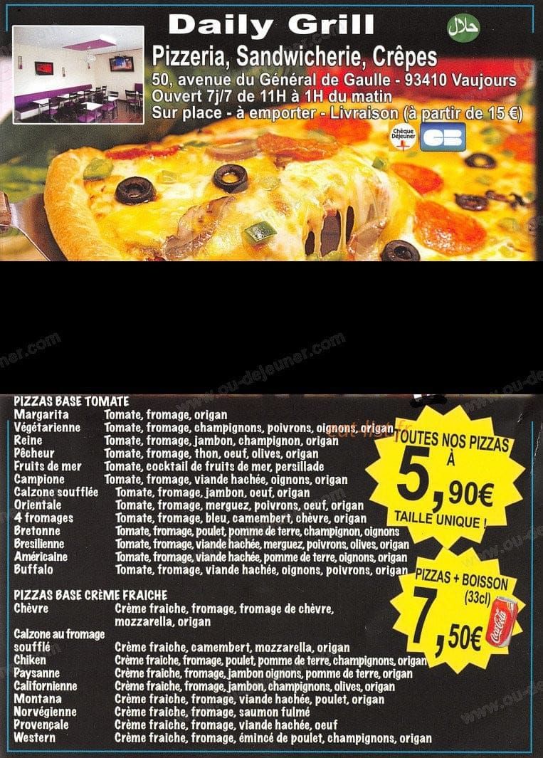 Daily grill — carte page 1