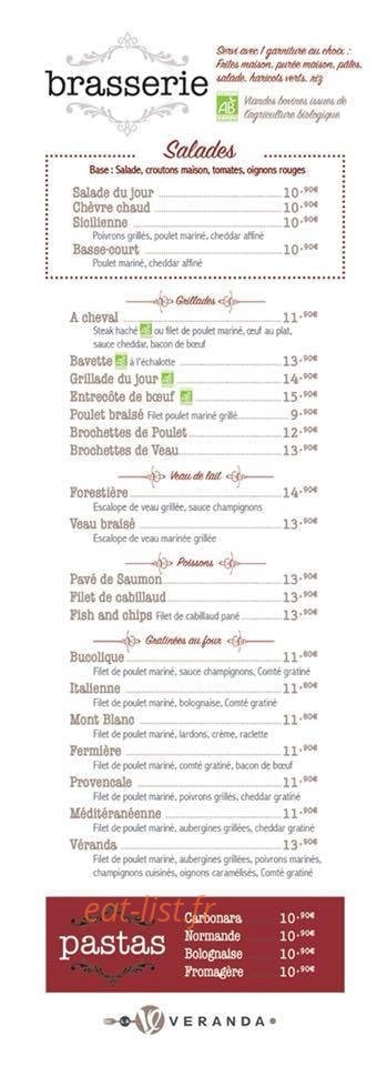 La Veranda — carte page 2