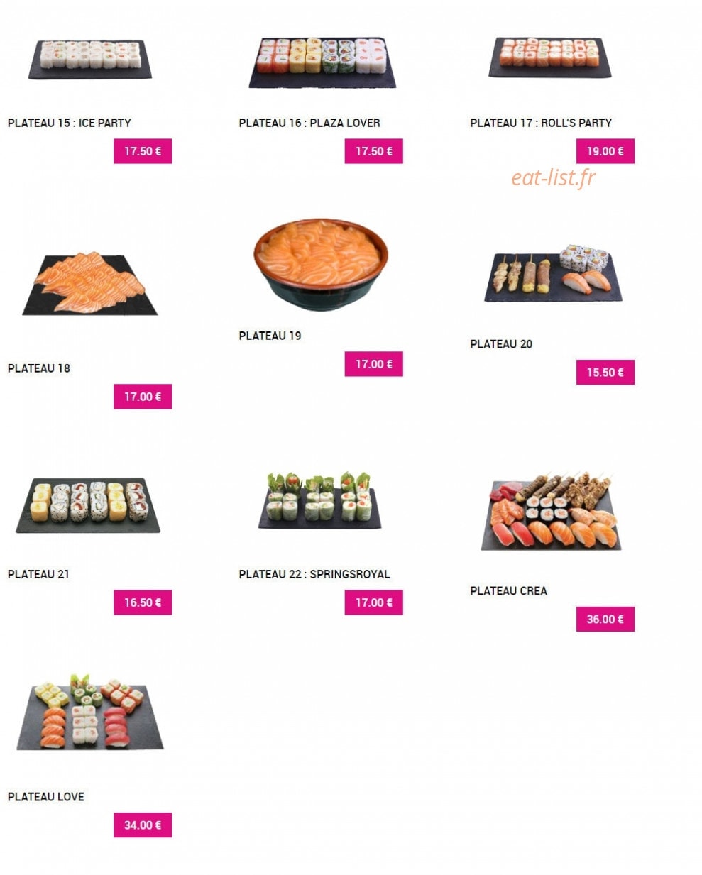 Sushi Plaza — carte page 3