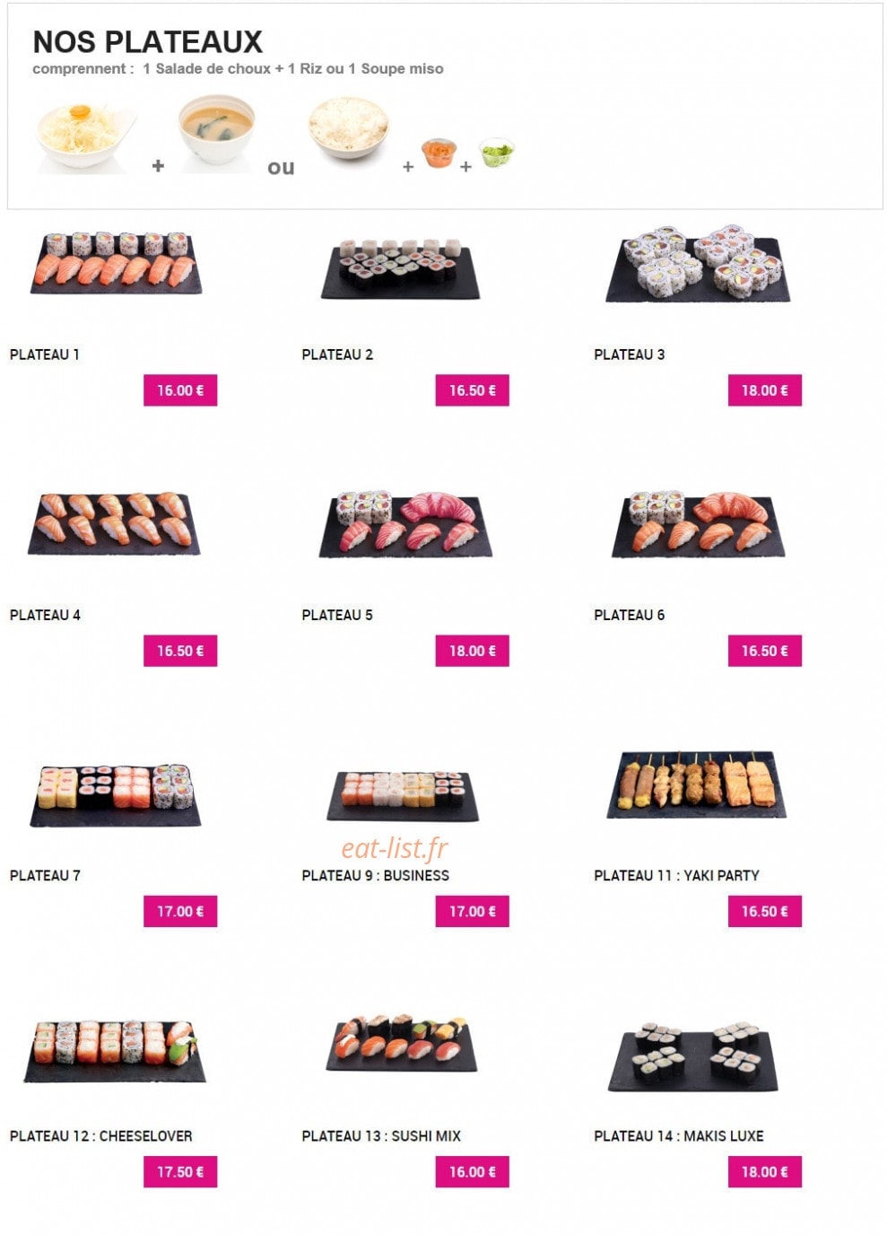 Sushi Plaza — carte page 2