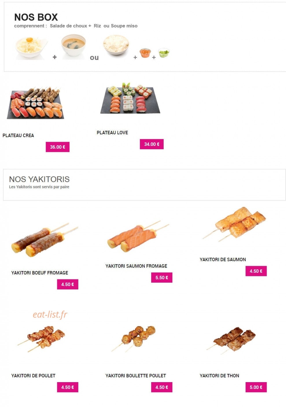 Sushi Plaza — carte page 4