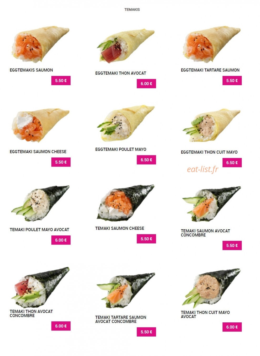 Sushi Plaza — carte page 18