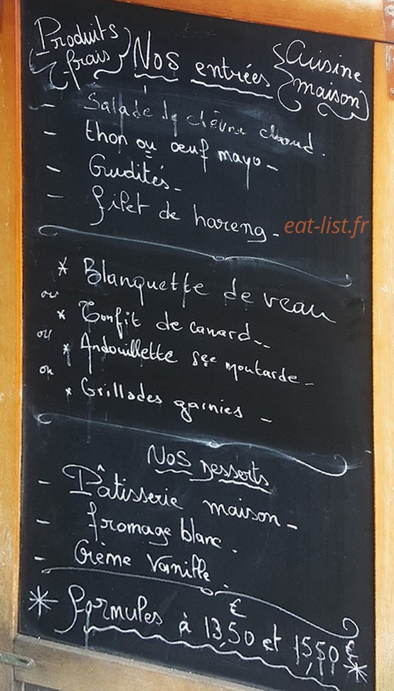 Café de la Gare — carte page 1