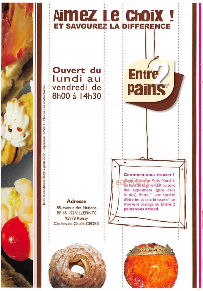 Entre 2 pains — carte page 12