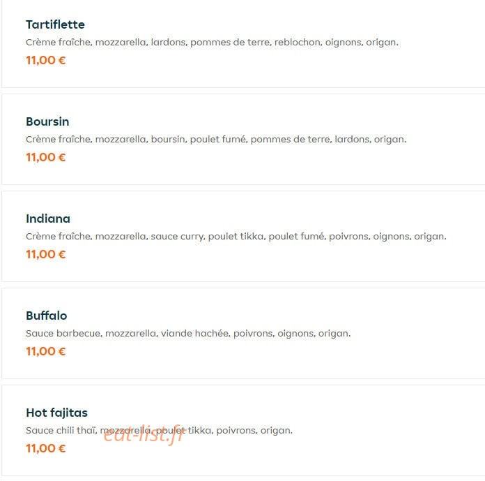 Escale food — carte page 10