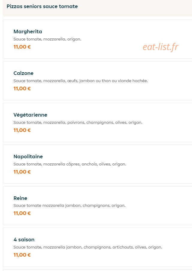 Escale food — carte page 7