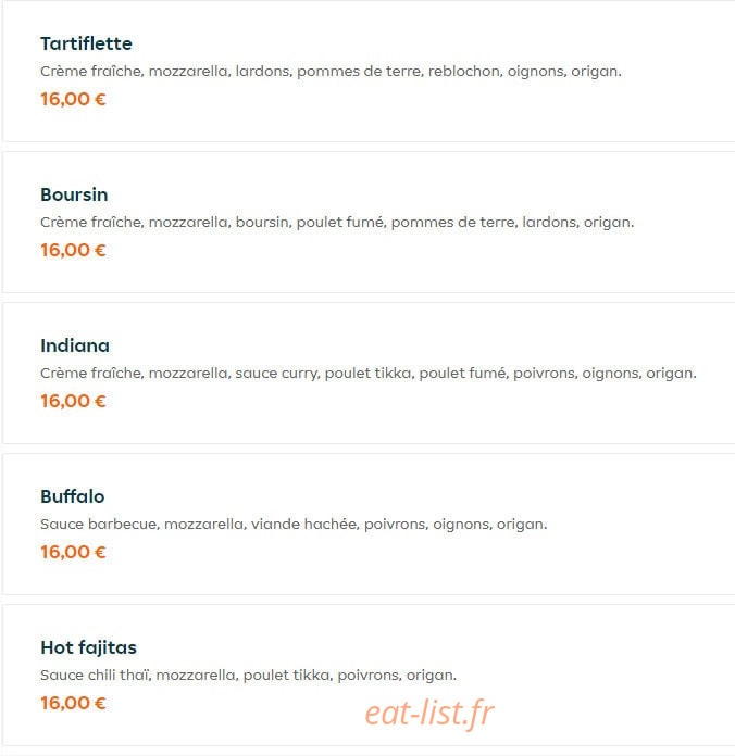 Escale food — carte page 14