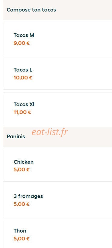 Escale food — carte page 15