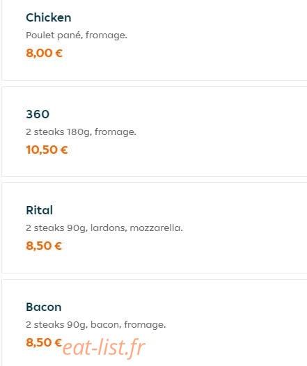 Escale food — carte page 5
