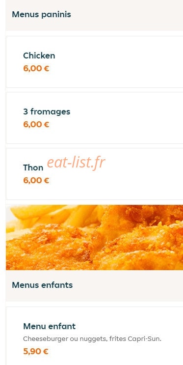 Escale food — carte page 6