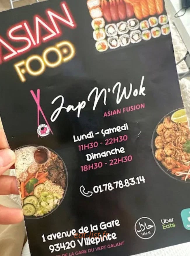 Jap N’Wok — carte page 1