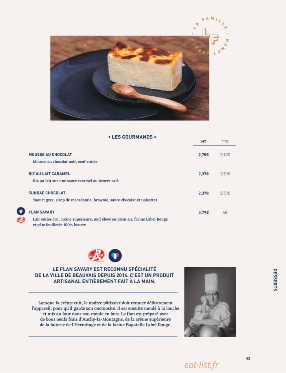 La Famille Finest Lunch — carte page 41