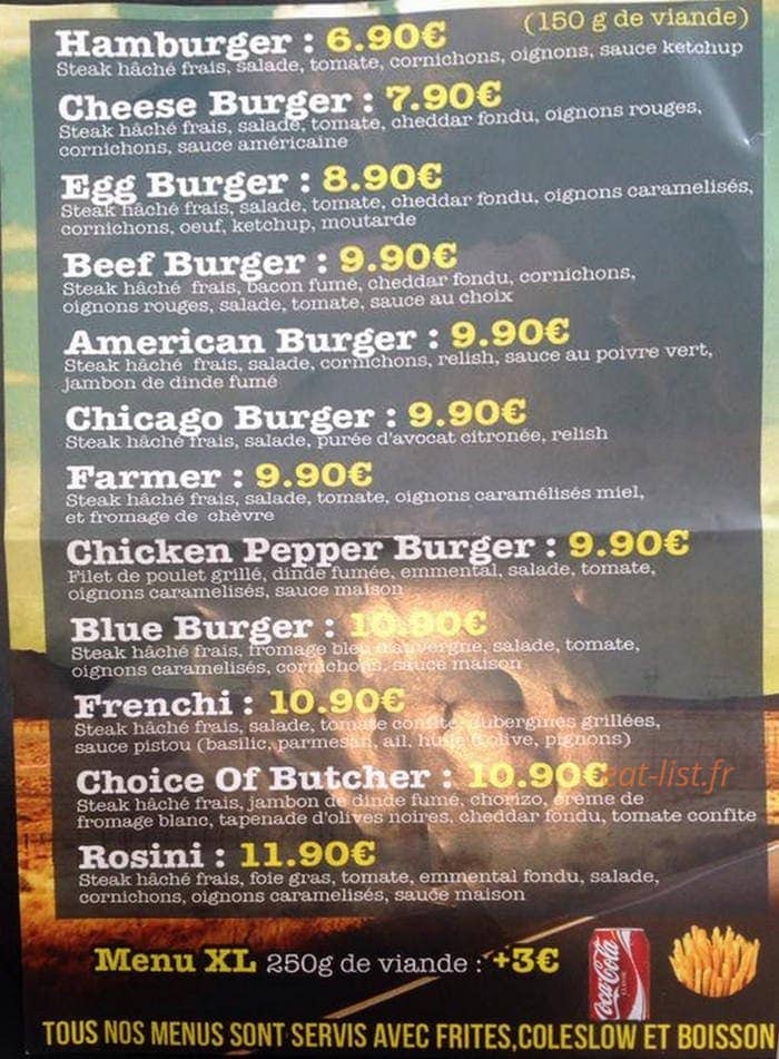 Le American Burger — carte page 2