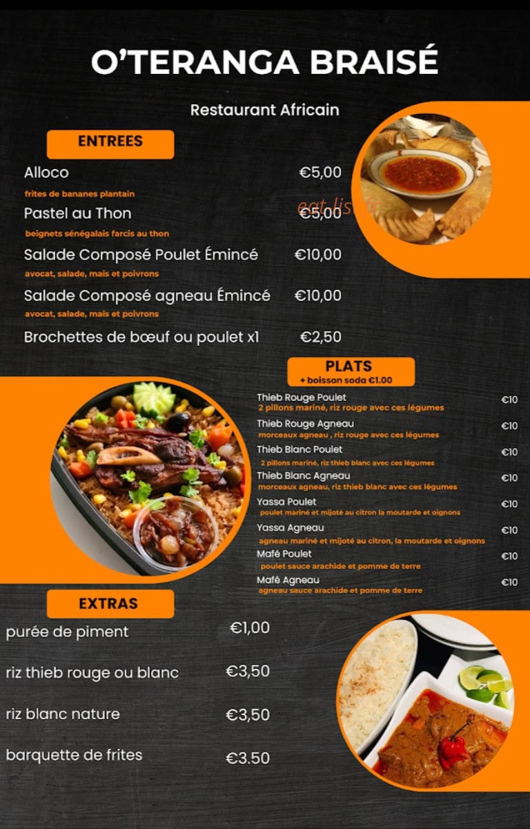 O'Teranga Braisé — carte page 2