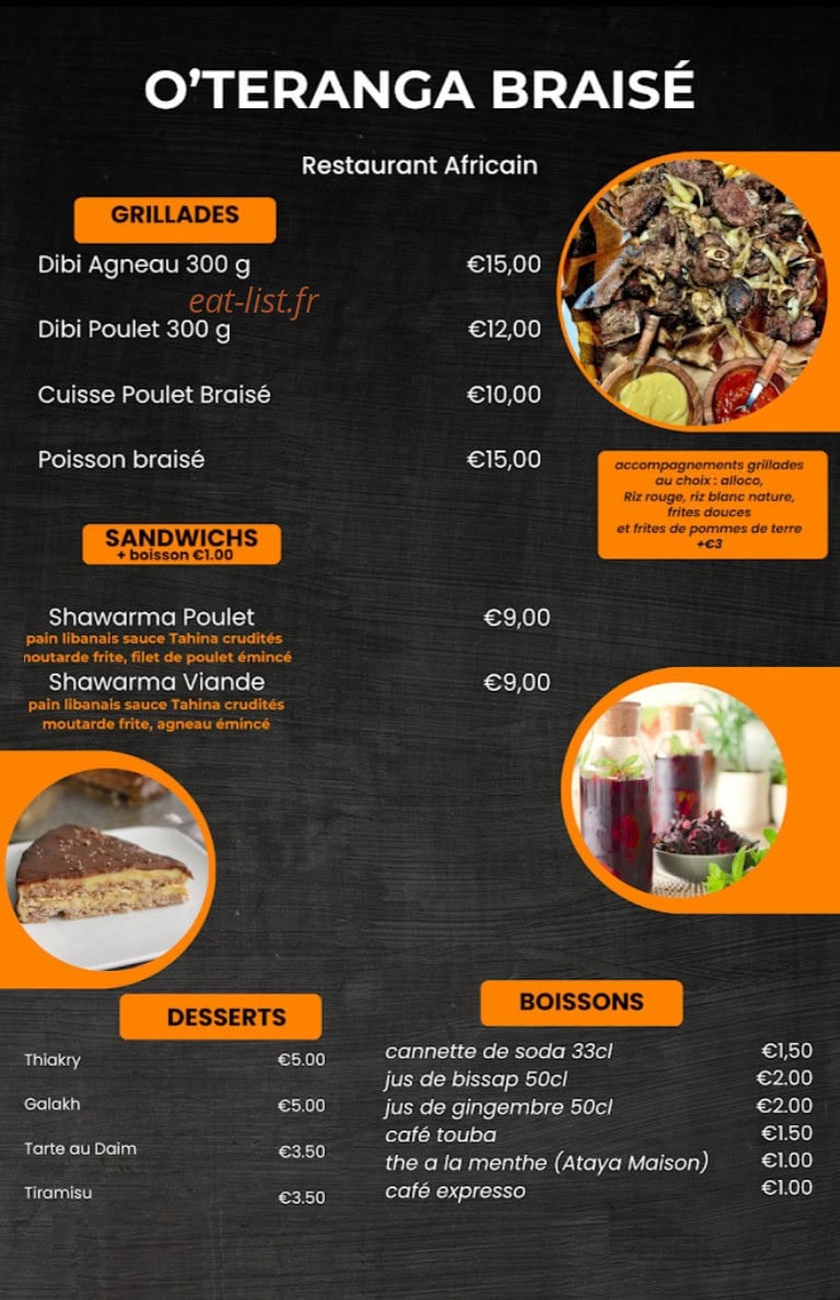 O'Teranga Braisé — carte page 3