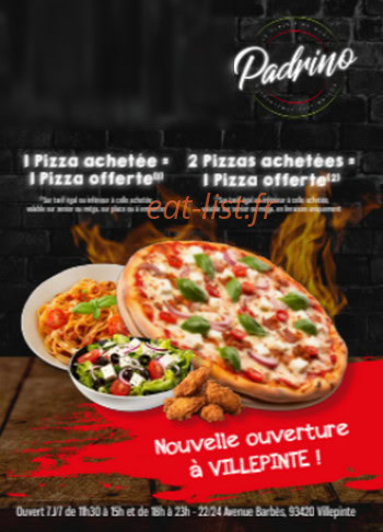 Padrino Pizza — carte page 1