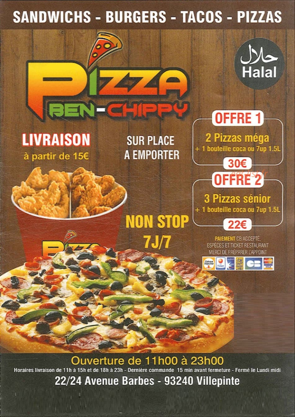 Pizza Ben-chippy — carte page 1