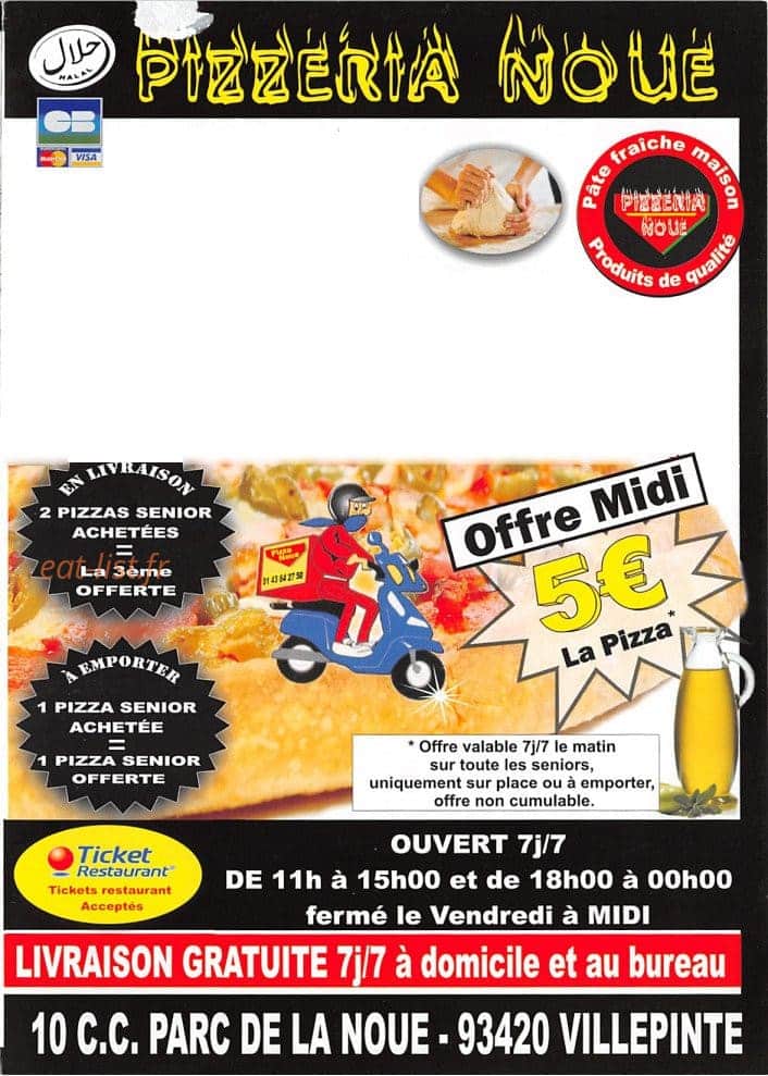 Pizzeria Noue — carte page 1