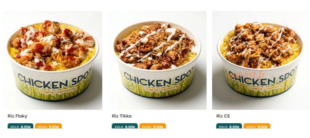 Chicken Spot — carte page 1