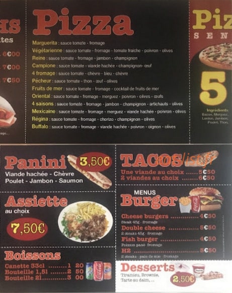 Délices Pizza — carte page 2