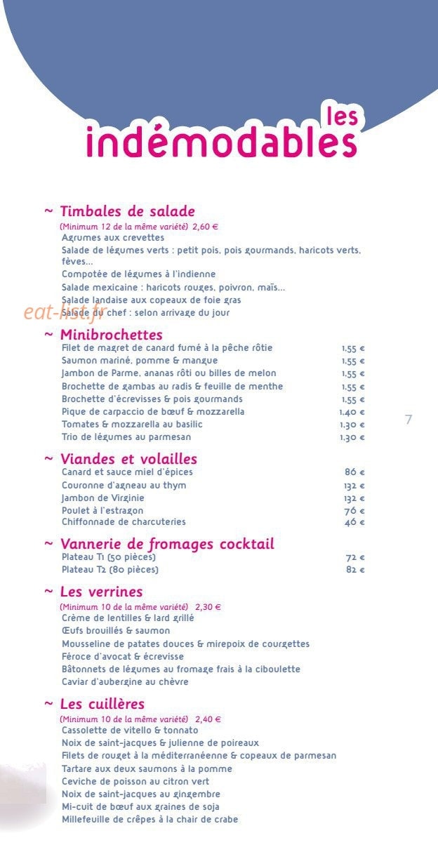 Sensations Traiteur — carte page 6