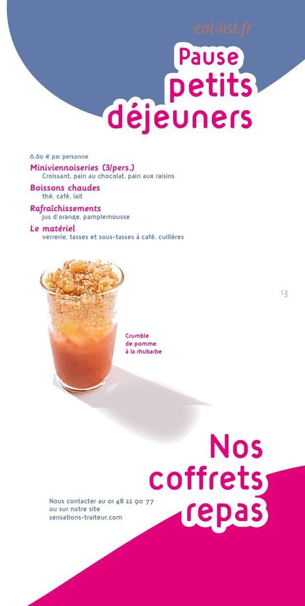 Sensations Traiteur — carte page 12