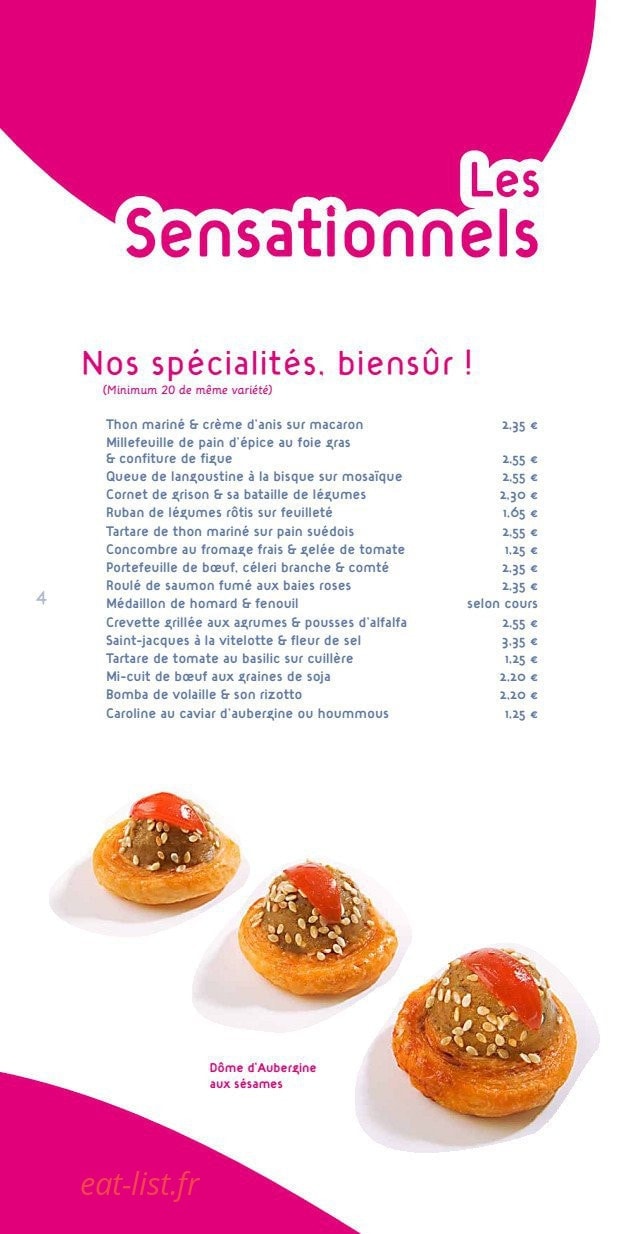 Sensations Traiteur — carte page 5