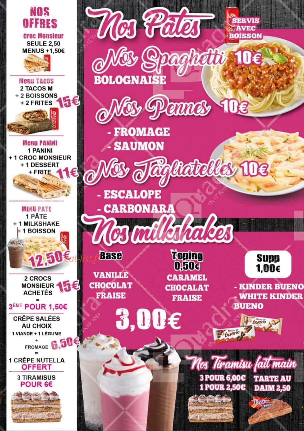 Tacos fox — carte page 4