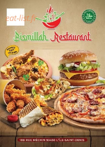 Bismillah restaurant — carte page 1