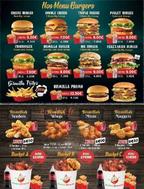 Bismillah restaurant — carte page 4