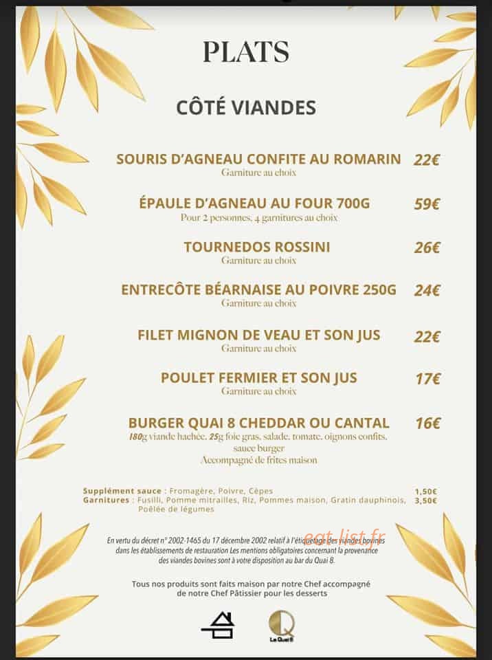Le Quai 8 — carte page 2