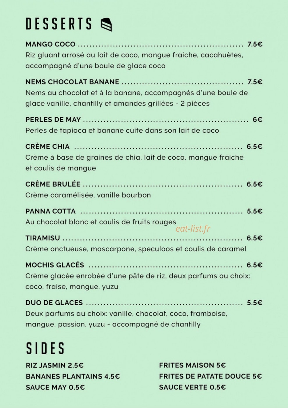 May Asian Bistro — carte page 4