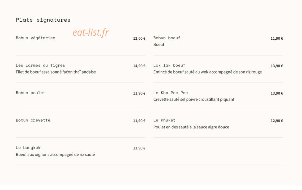 Poké Thaï — carte page 10