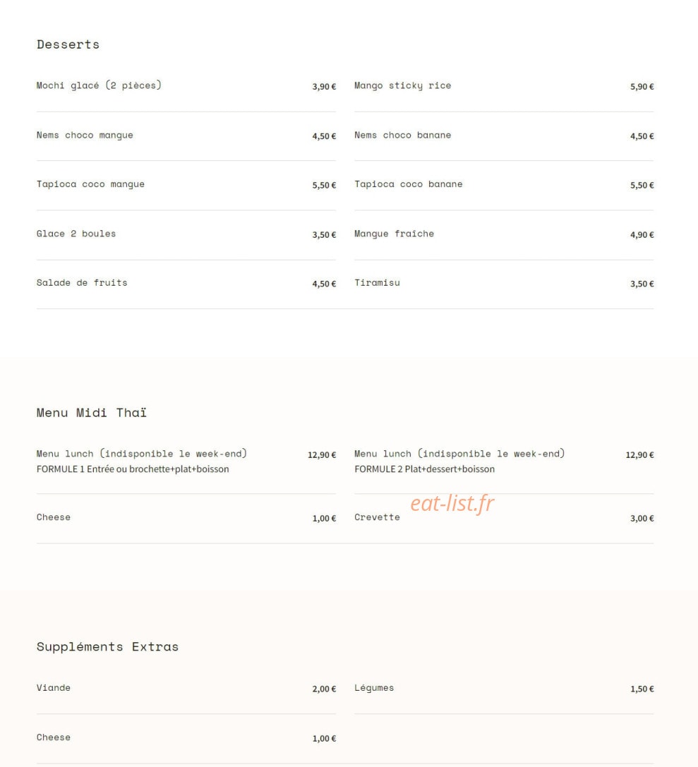 Poké Thaï — carte page 13