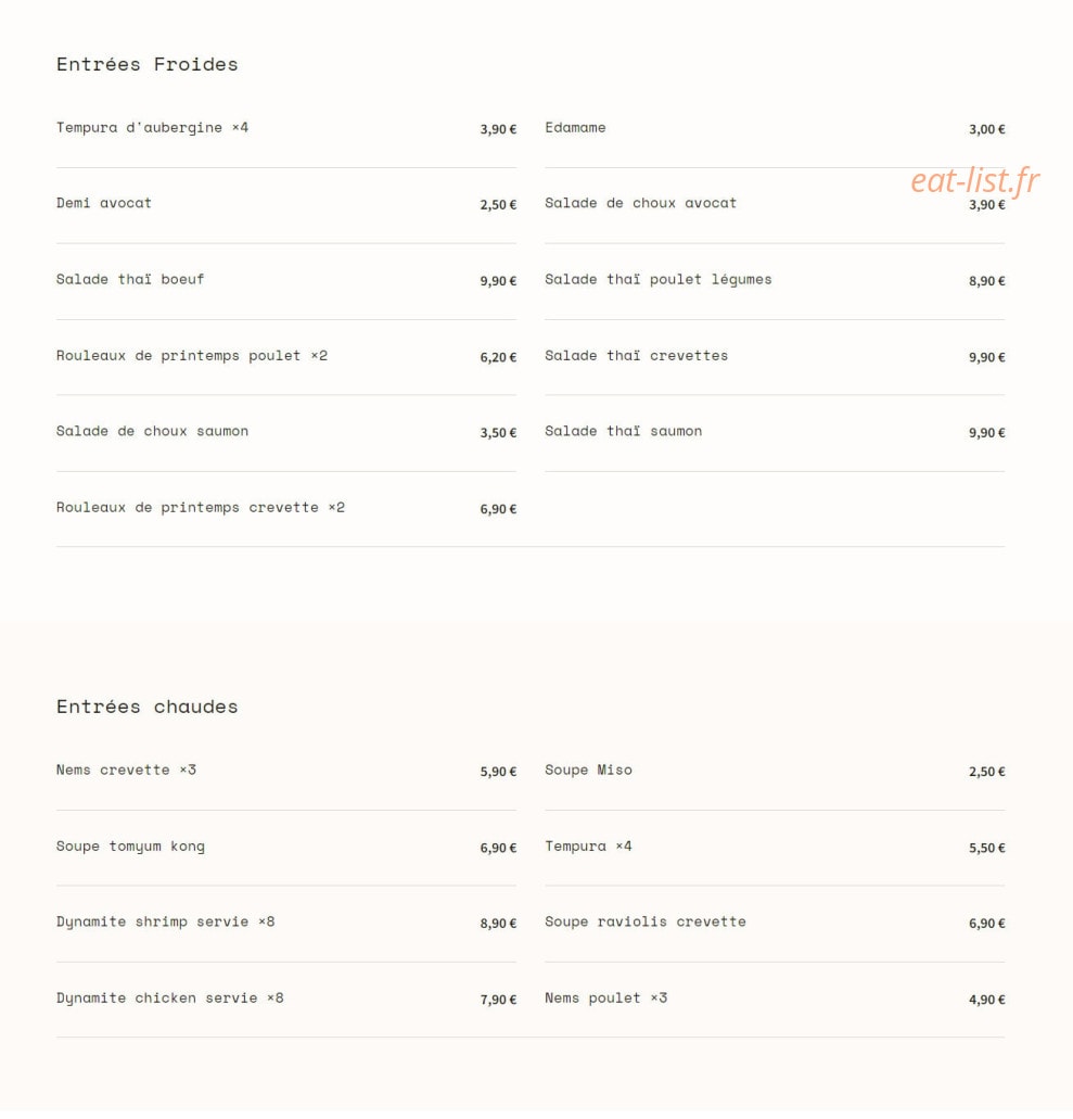 Poké Thaï — carte page 8
