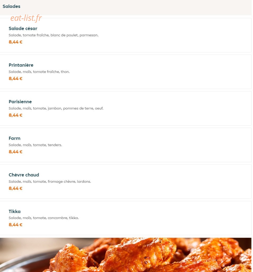 Ayden chicken — carte page 13
