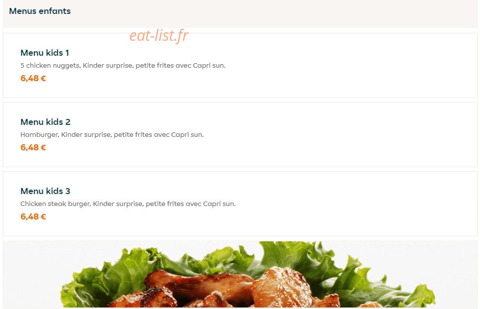 Ayden chicken — carte page 4
