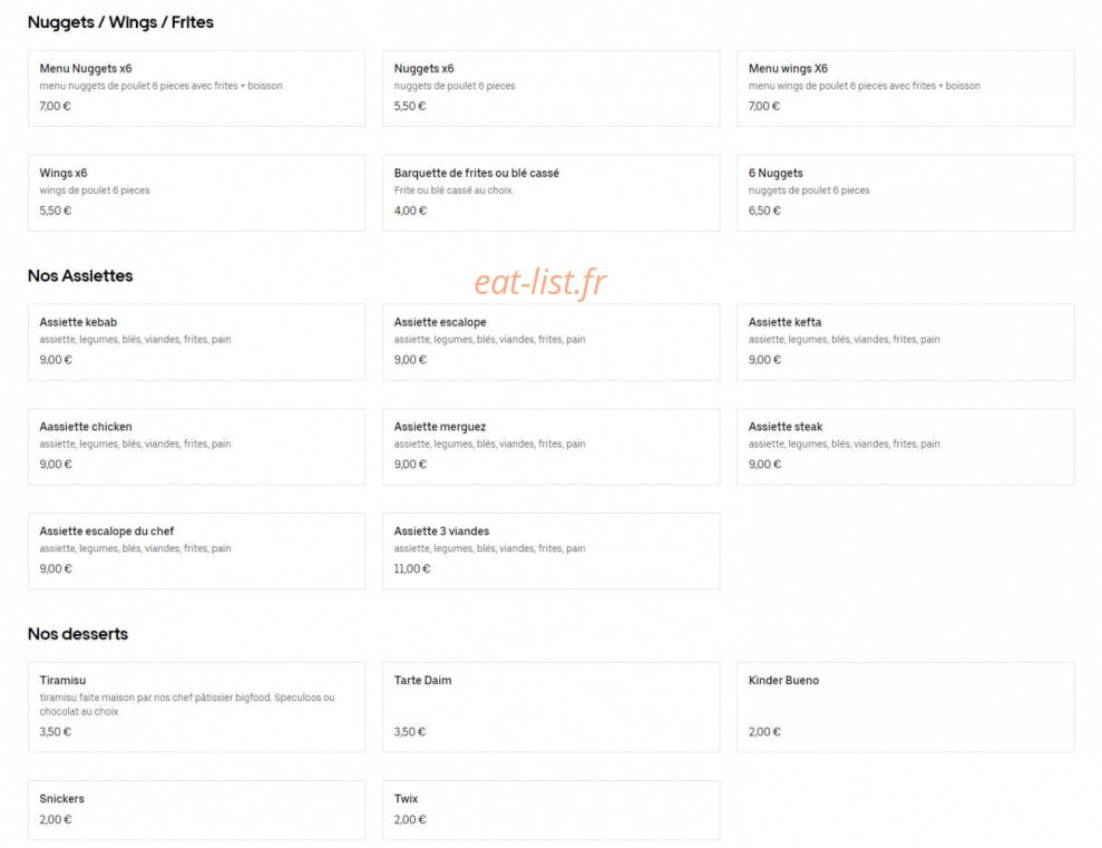 Big Food — carte page 5