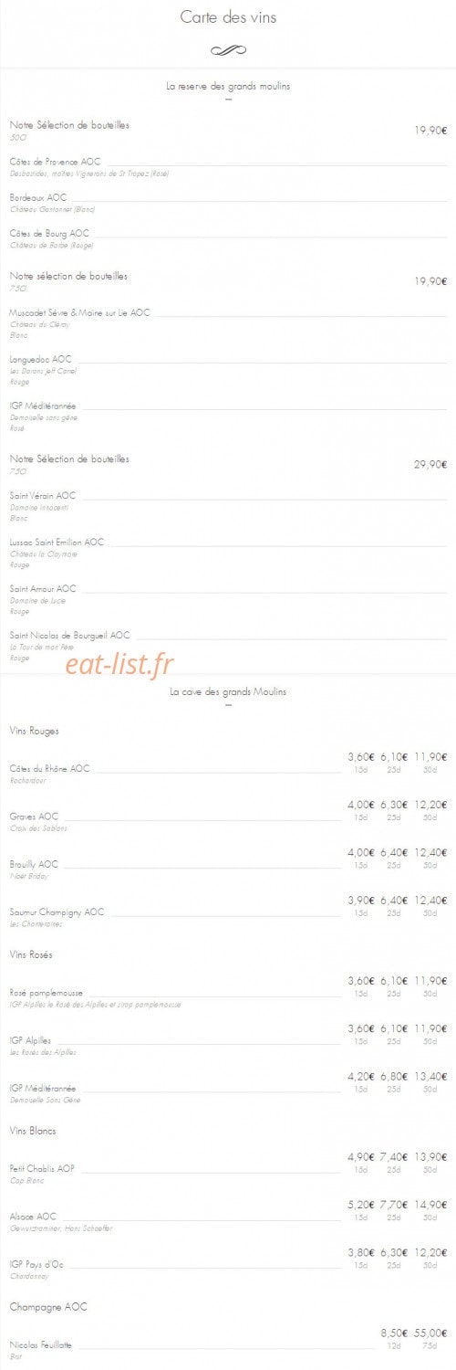 Bistro les Grands moulins — carte page 4