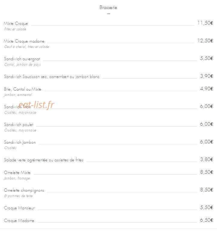 Bistro les Grands moulins — carte page 3
