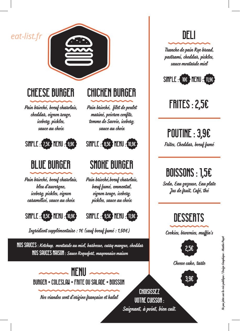 Canal burger — carte page 2