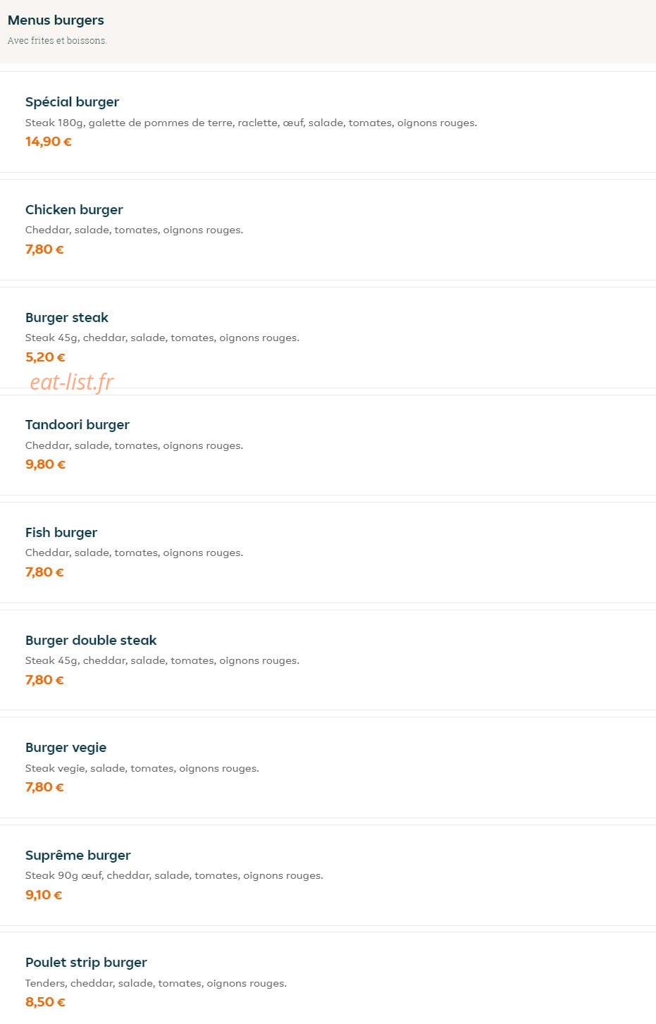 Chicken Hub — carte page 1