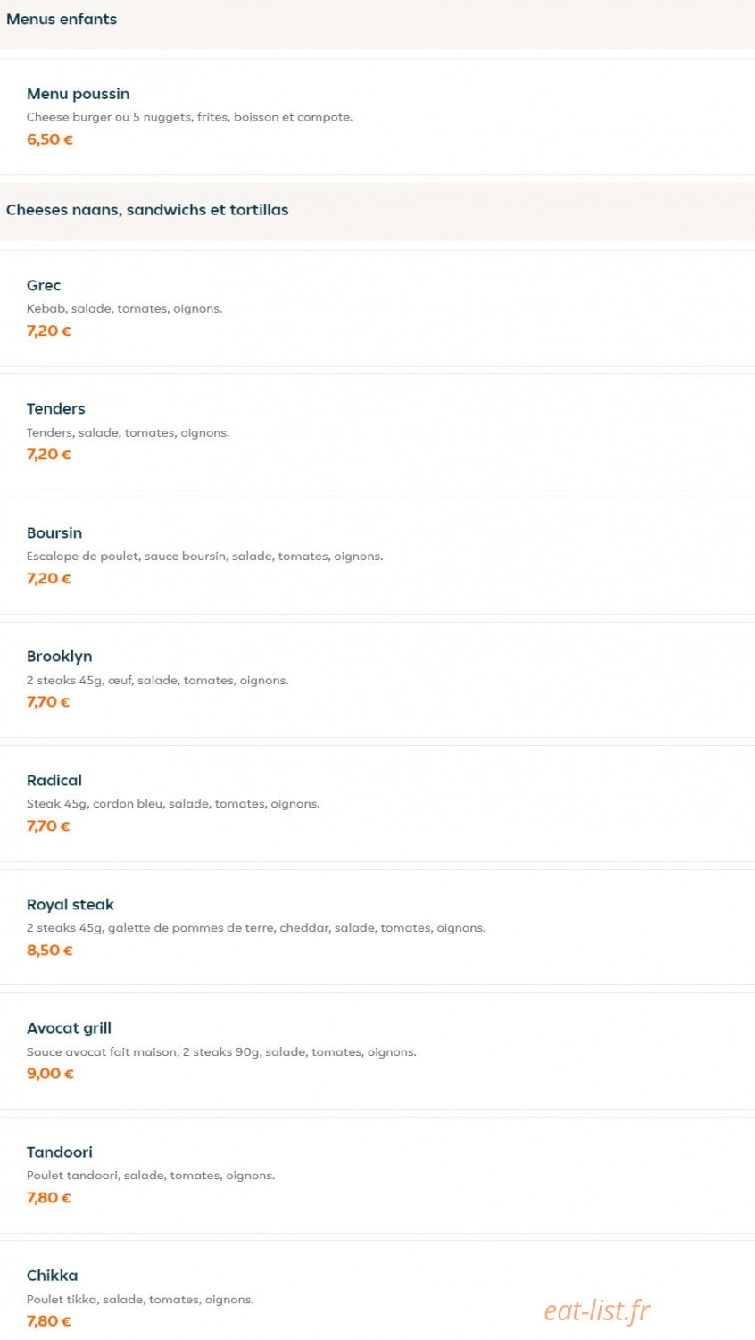 Chicken Hub — carte page 6