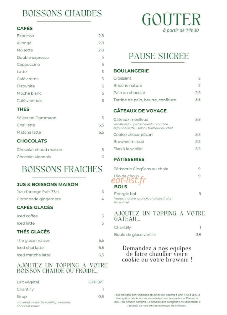 CinqSens — carte page 4