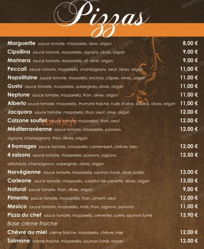 Corleone Pizza — carte page 2