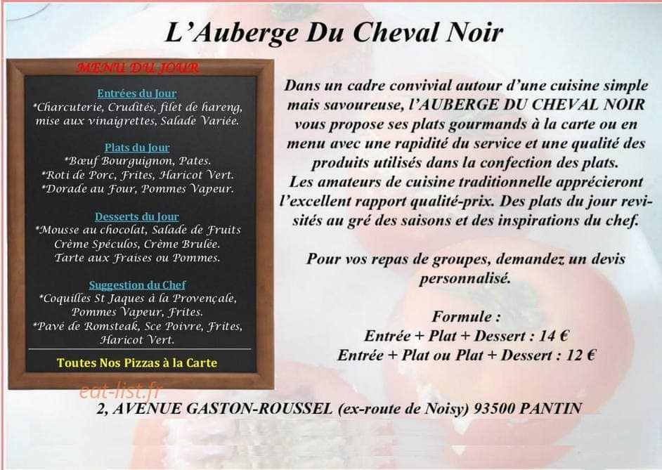 Le Cheval Noir — carte page 1